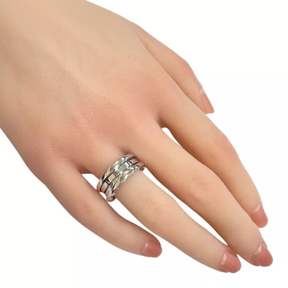 BVLGARI Ring US 6 EU52 K18 white gold B-zero.1 3 bands - Picture 2 of 6
